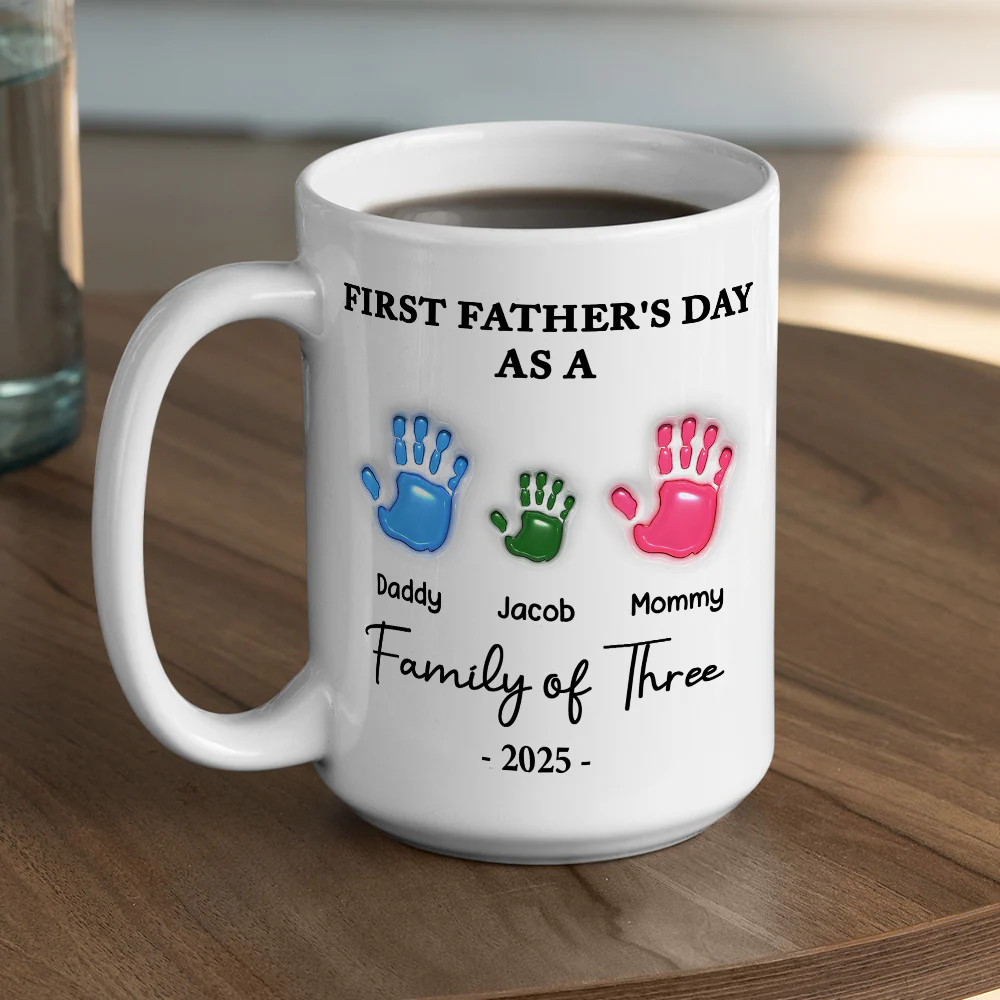 First Father Day - Personalized Custom 3D Inflated Effect Mug - Image 5