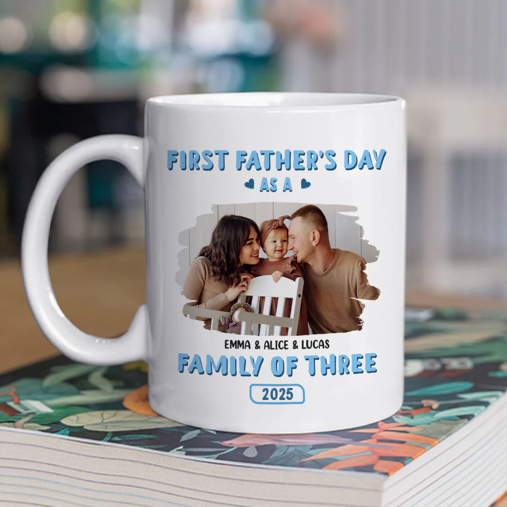 First Father Day Photo - Personalized Custom Coffee Mug - Image 2