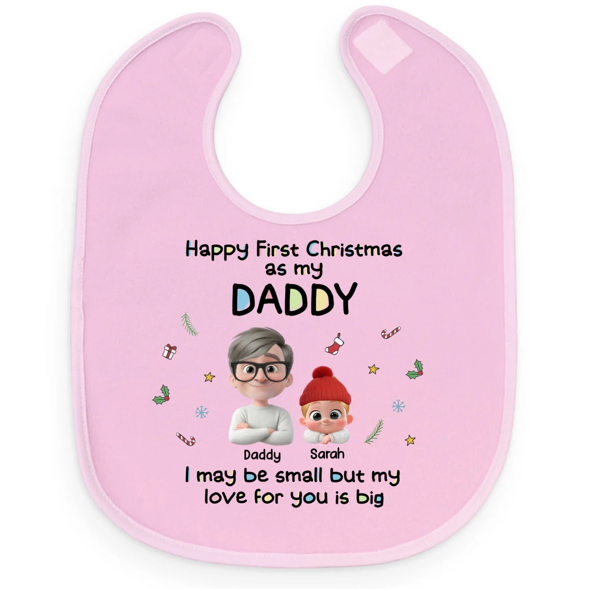 First Christmas Day With Baby - Personalized Custom Baby Bib - Image 9