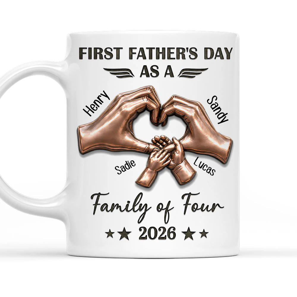 First Father Day With My Family - Personalized Custom 3D Effect Mug