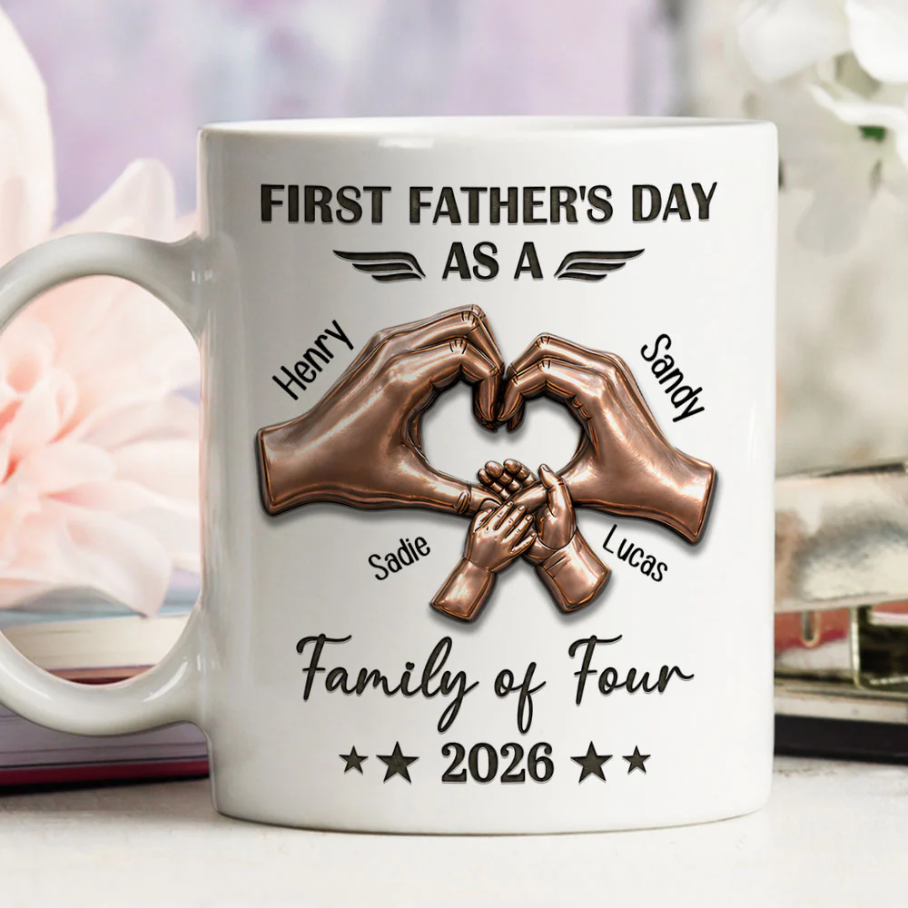 First Father Day With My Family - Personalized Custom 3D Effect Mug - Image 4