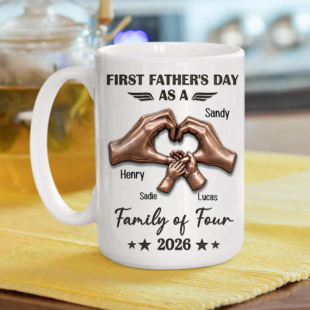 First Father Day With My Family - Personalized Custom 3D Effect Mug - Image 5