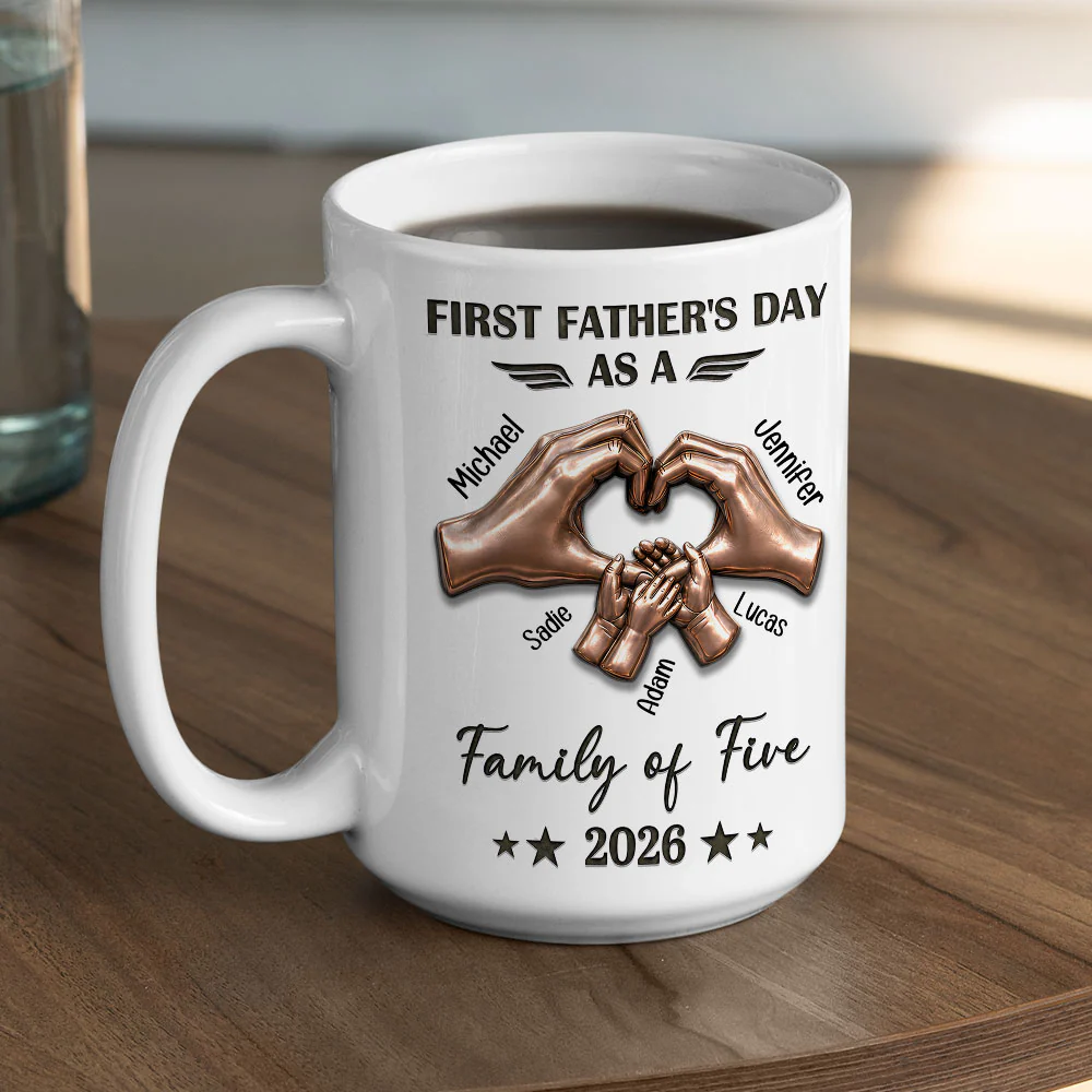 First Father Day With My Family - Personalized Custom 3D Effect Mug - Image 6