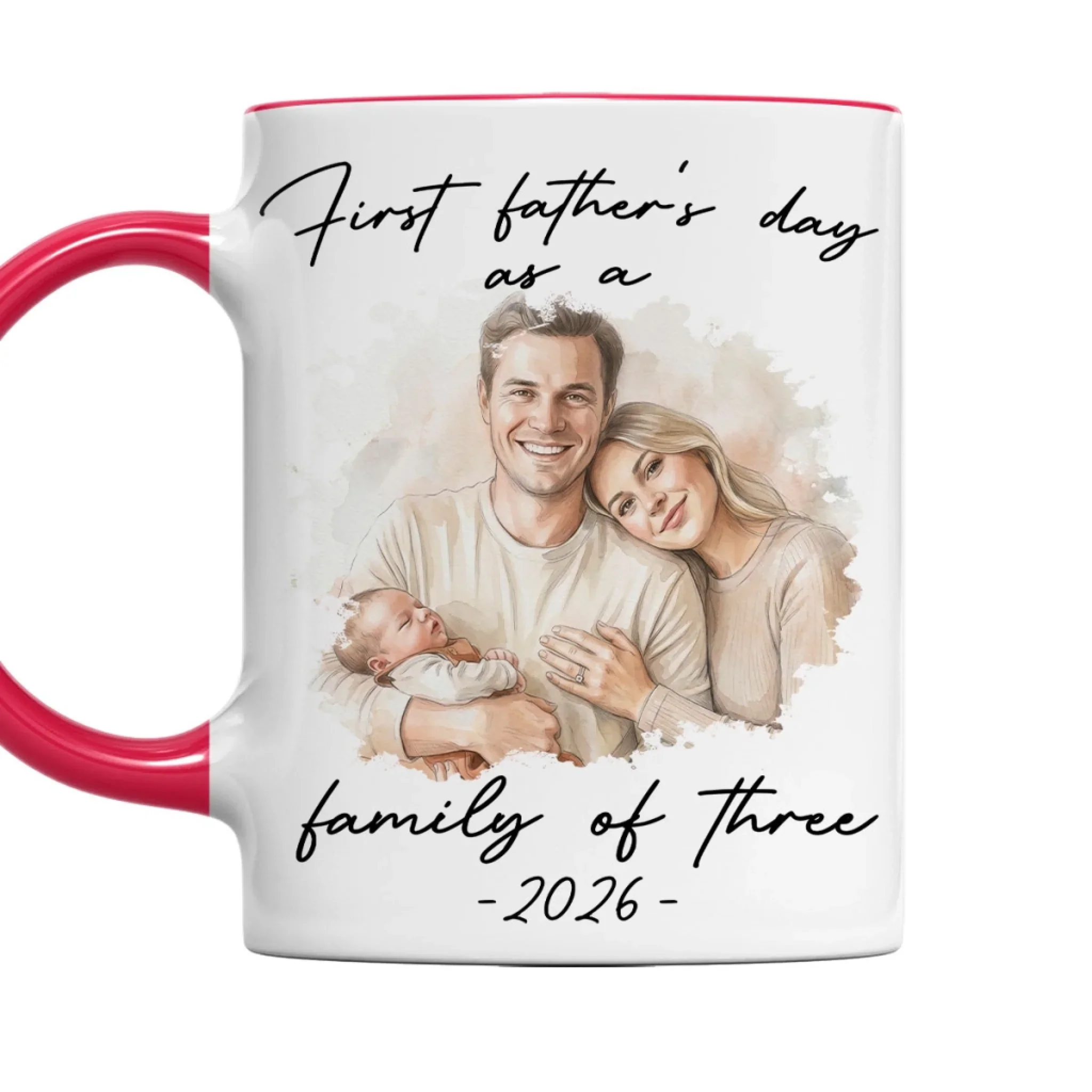 First Fathers Day Color - Personalized Custom Accent Mug - Image 3