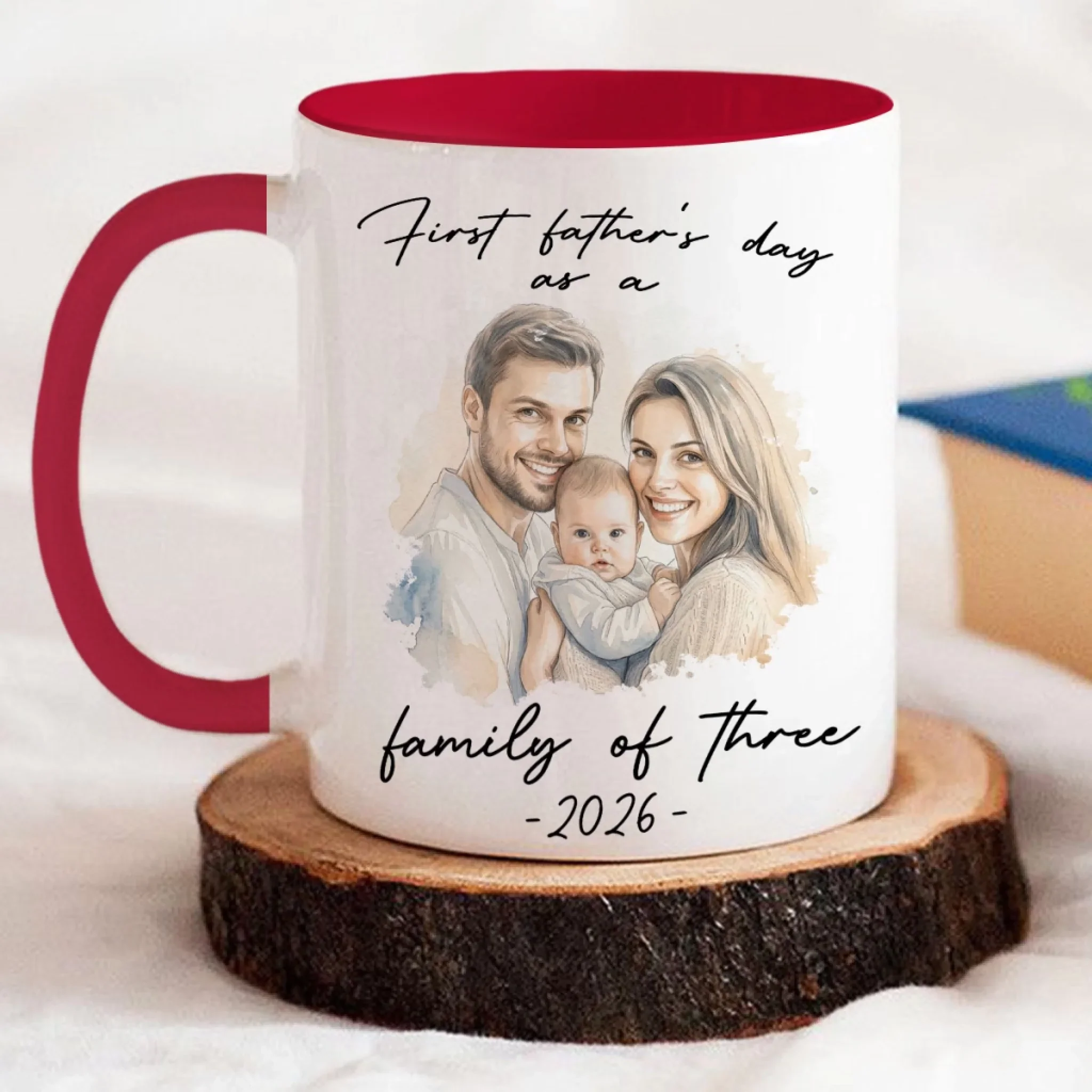 First Fathers Day Color - Personalized Custom Accent Mug - Image 4