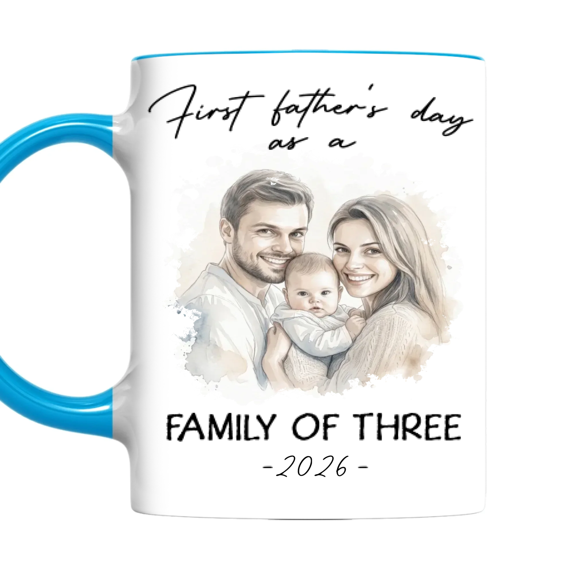 First Fathers Day Color - Personalized Custom Accent Mug - Image 9