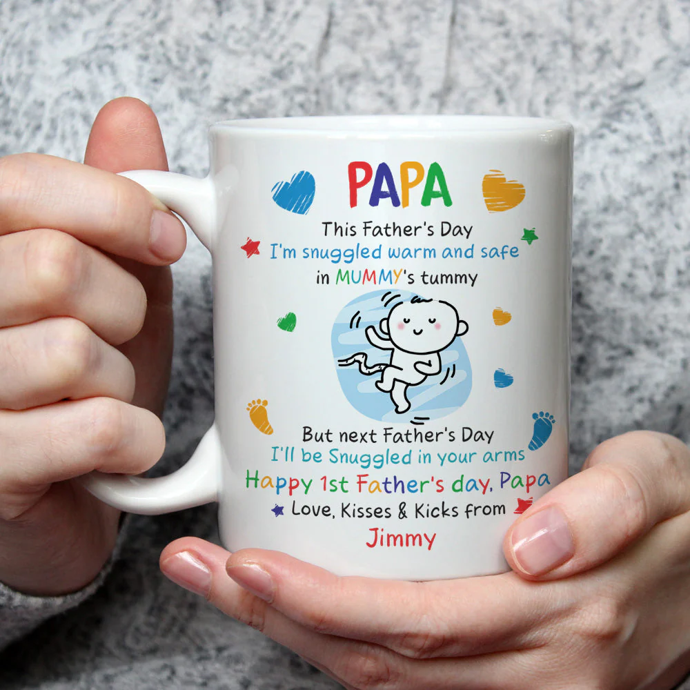 First Father's Day - Personalized Custom Coffee Mug - Image 3