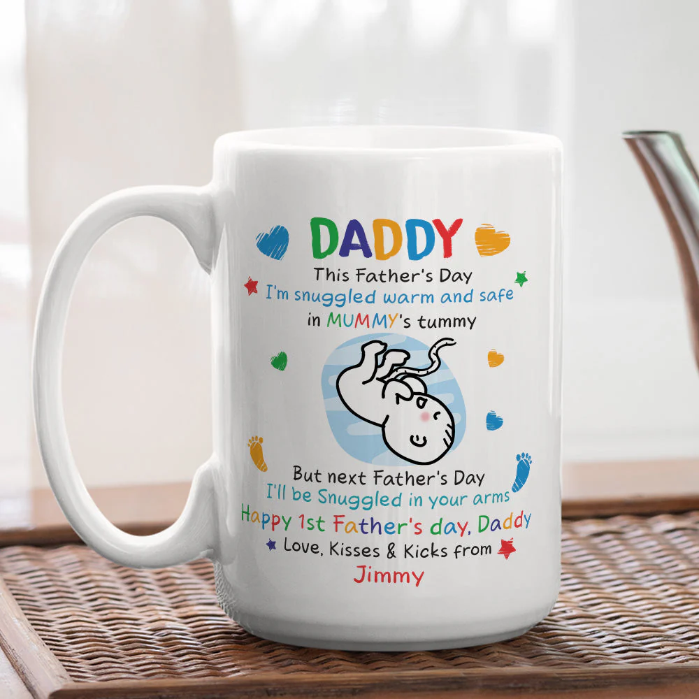 First Father's Day - Personalized Custom Coffee Mug - Image 4