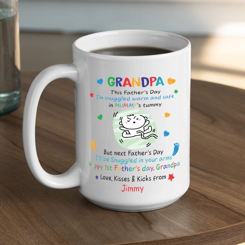 First Father's Day - Personalized Custom Coffee Mug - Image 5