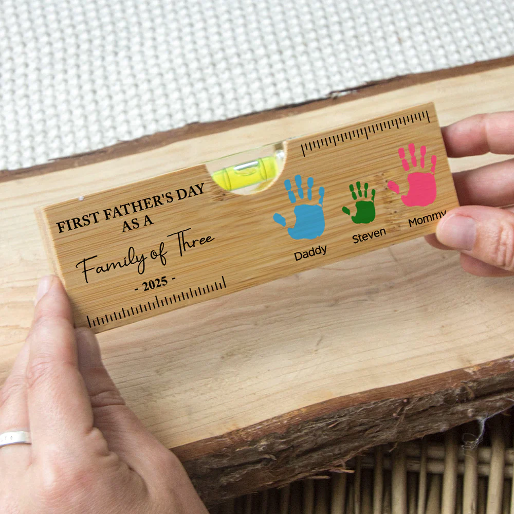 First Fathers Day - Personalized Custom Wooden Spirit Level Bottle Opener - Image 3