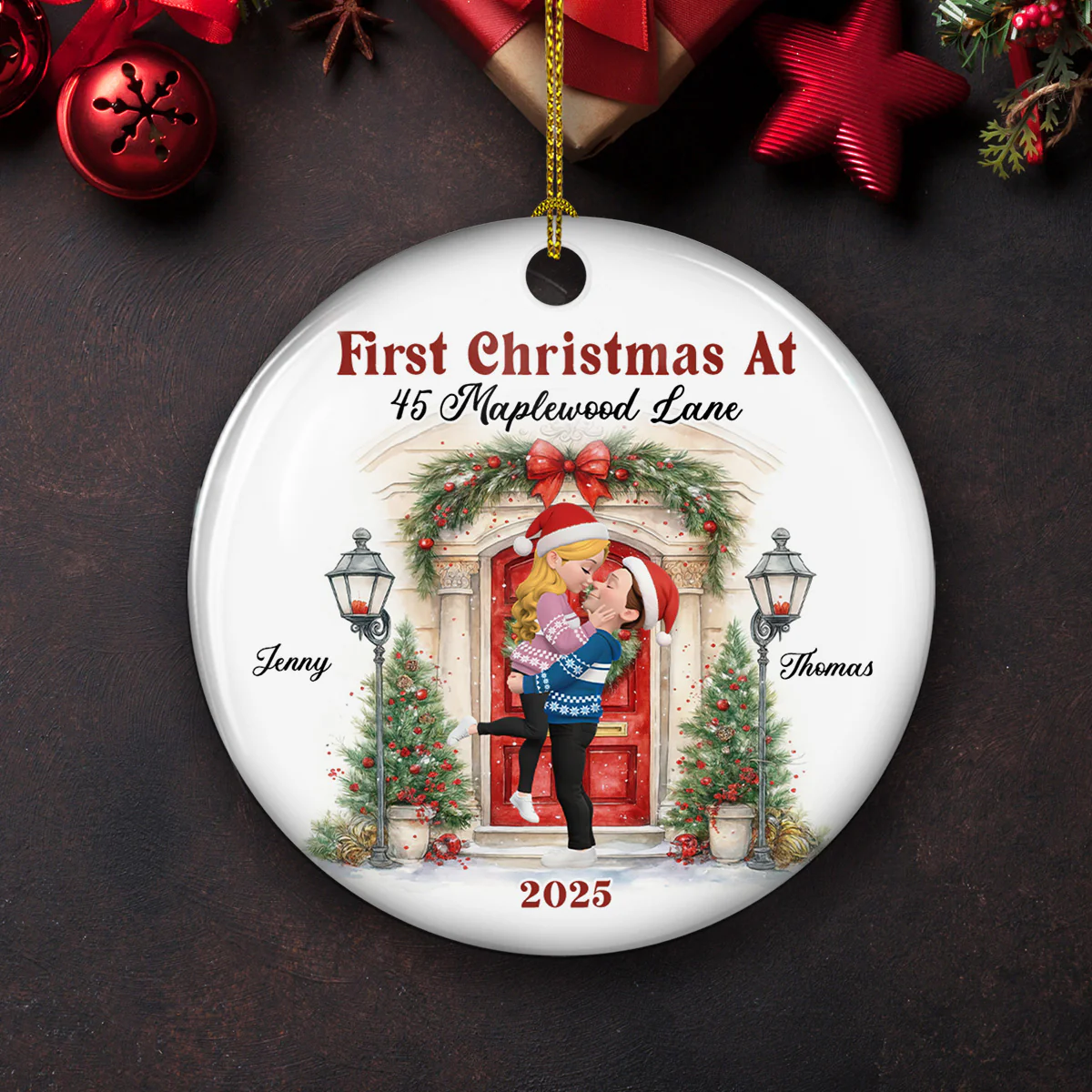 First Holiday Season As One - Personalized Custom Ceramic Ornament - Image 2