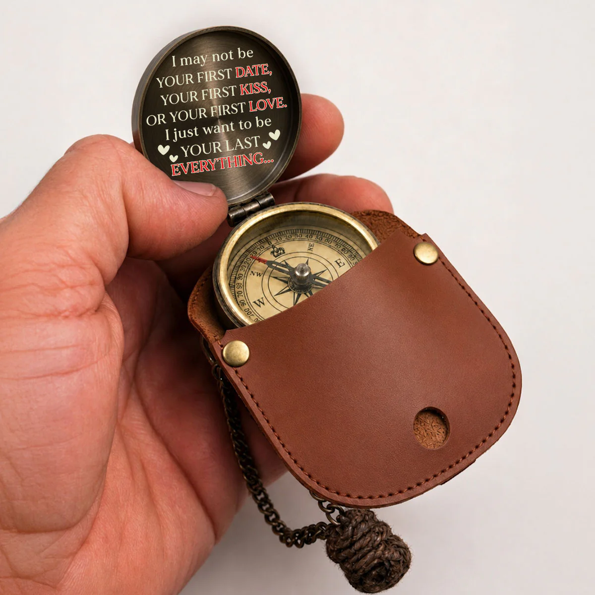 First Kiss First Love - Personalized Custom Pocket Compass - Image 5