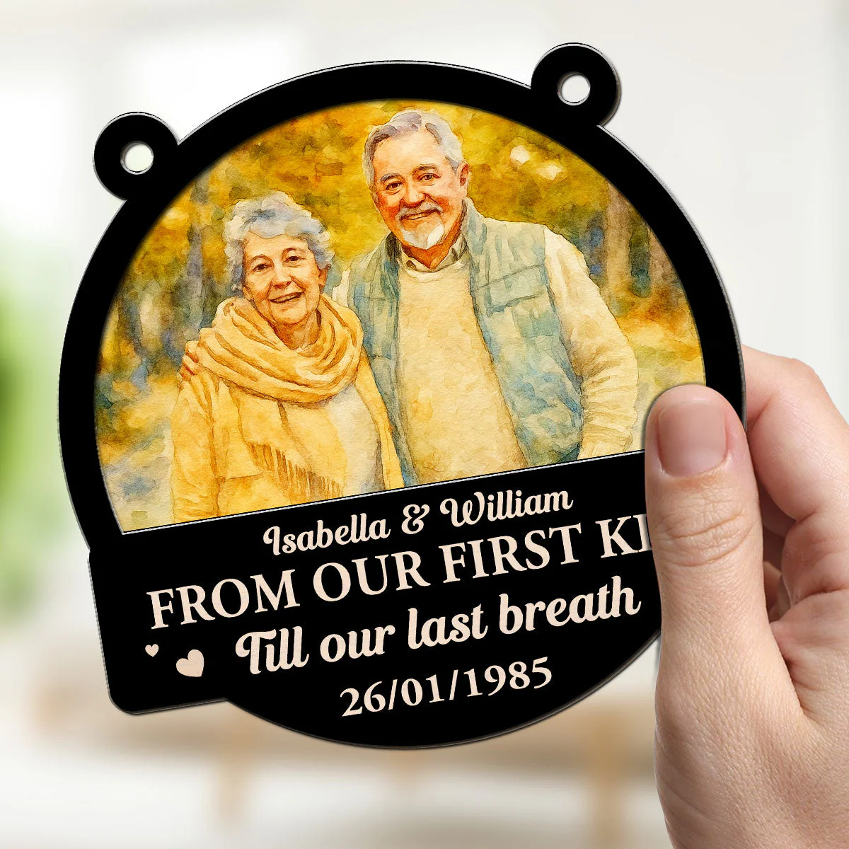 First Kiss Last Breath - Personalized Custom Suncatcher - Image 3