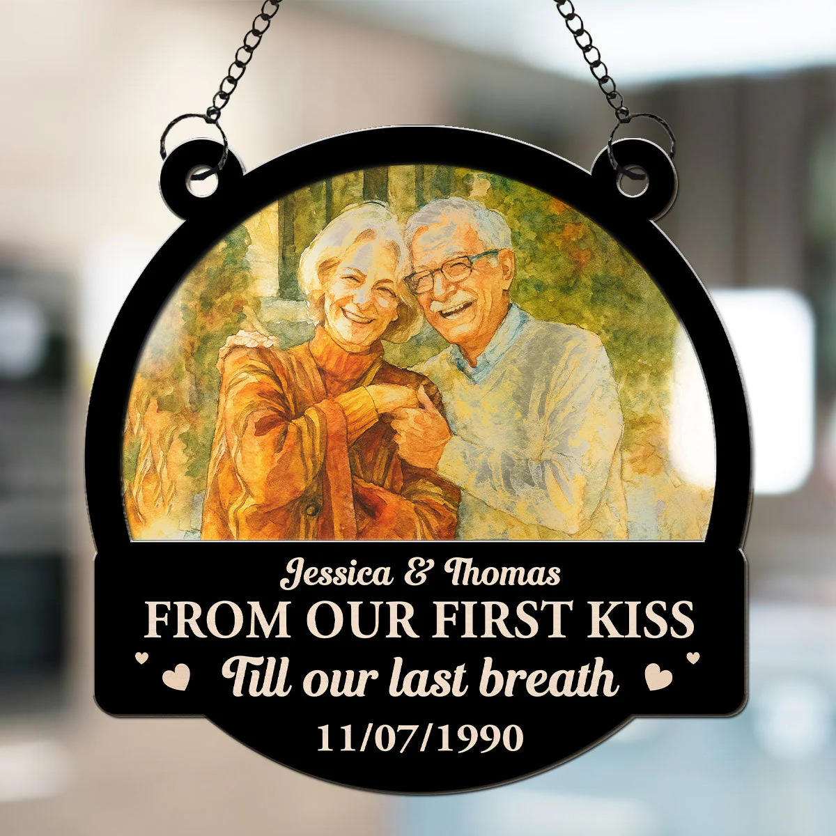First Kiss Last Breath - Personalized Custom Suncatcher - Image 4
