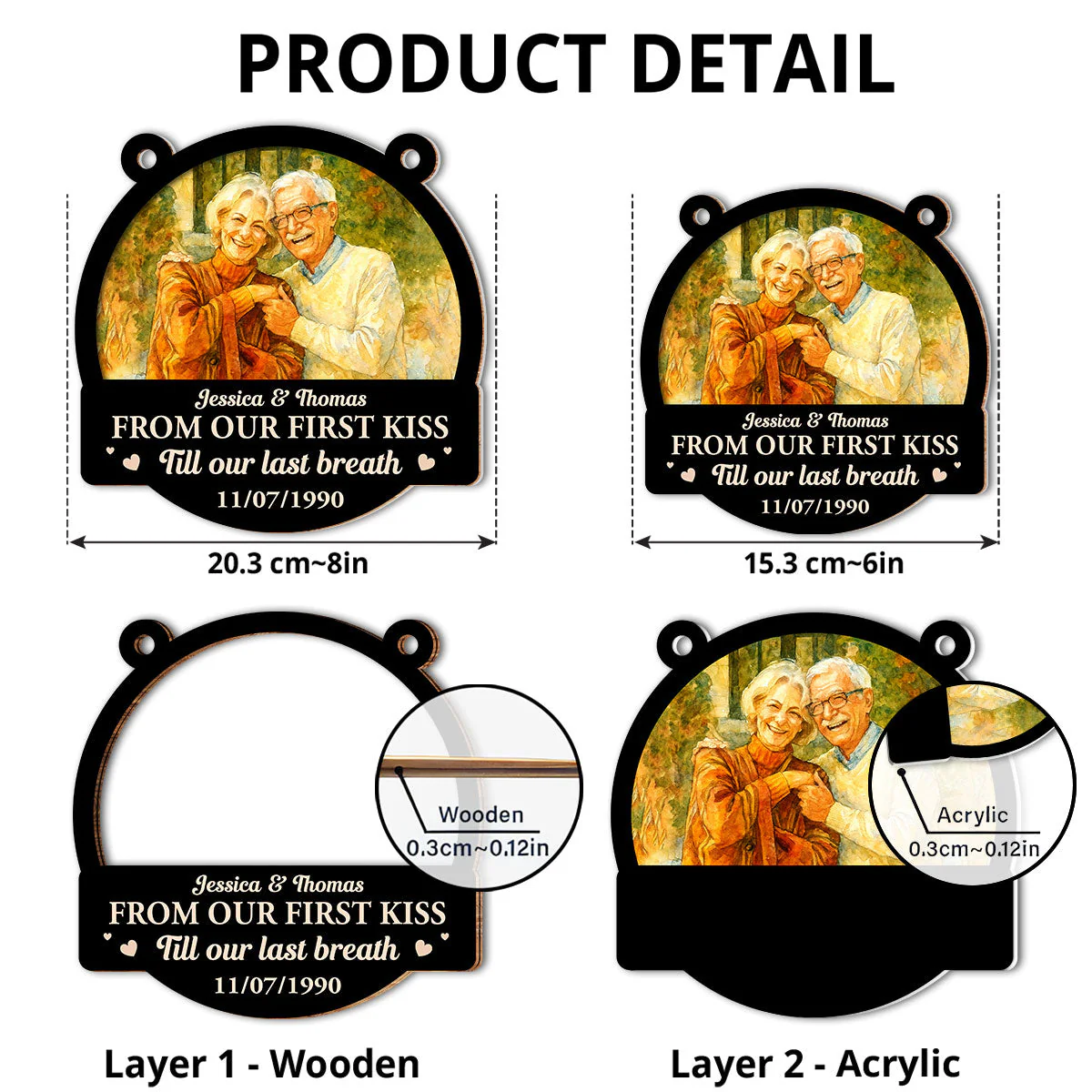 First Kiss Last Breath - Personalized Custom Suncatcher - Image 5