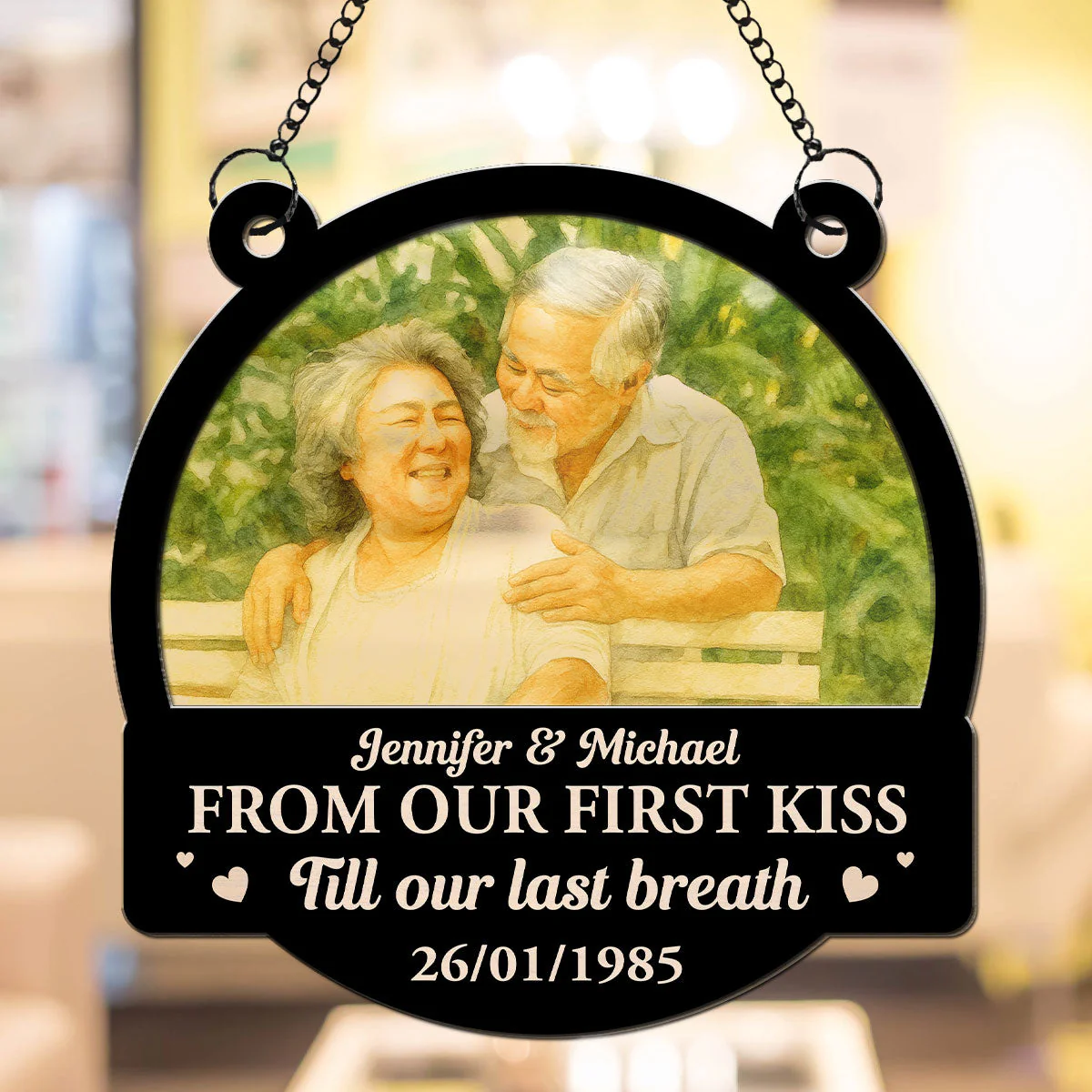 First Kiss Last Breath - Personalized Custom Suncatcher - Image 6