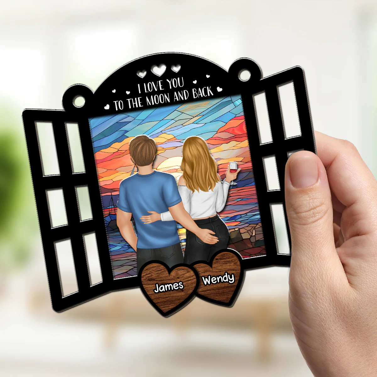 First Kiss - Personalized Custom Suncatcher - Image 2