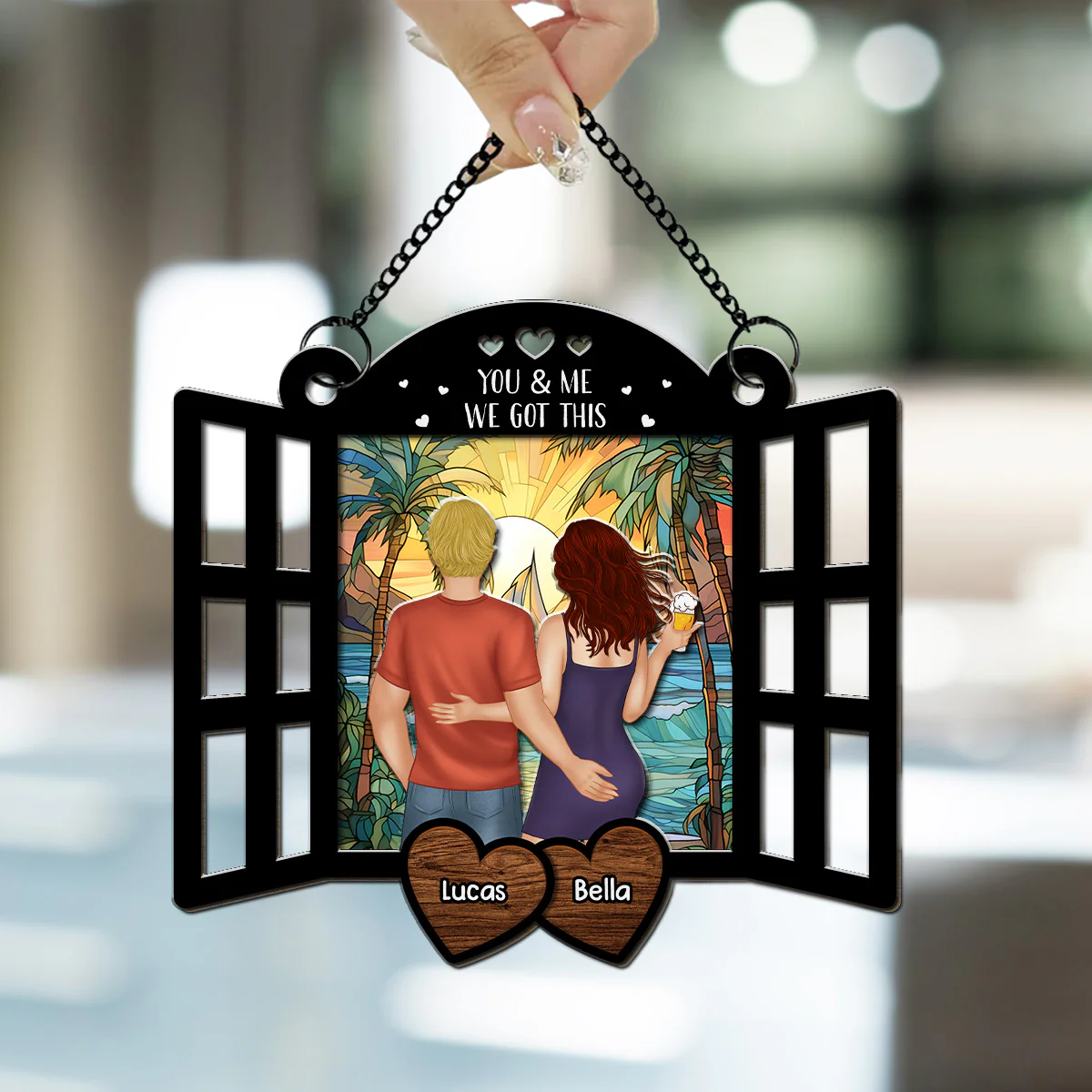 First Kiss - Personalized Custom Suncatcher - Image 3