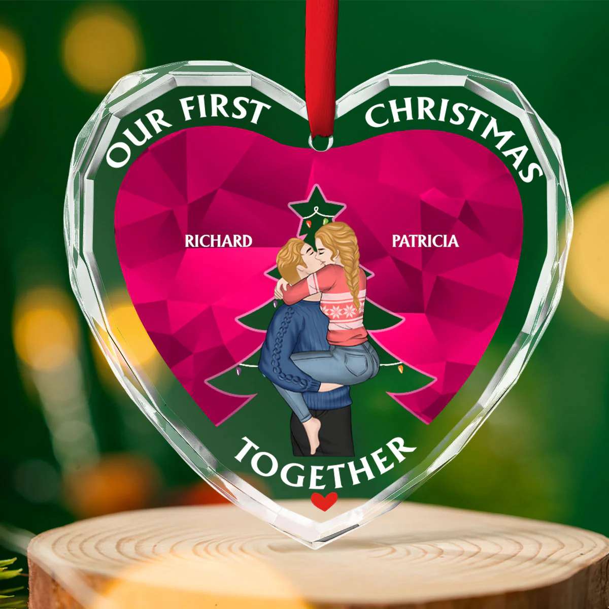 First Love - Personalized Custom Glass Ornament - Image 4