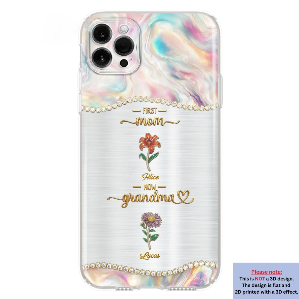 First Mom Now Grandma 2 - Personalized Custom 3D Inflated Effect Phone Case - Image 15