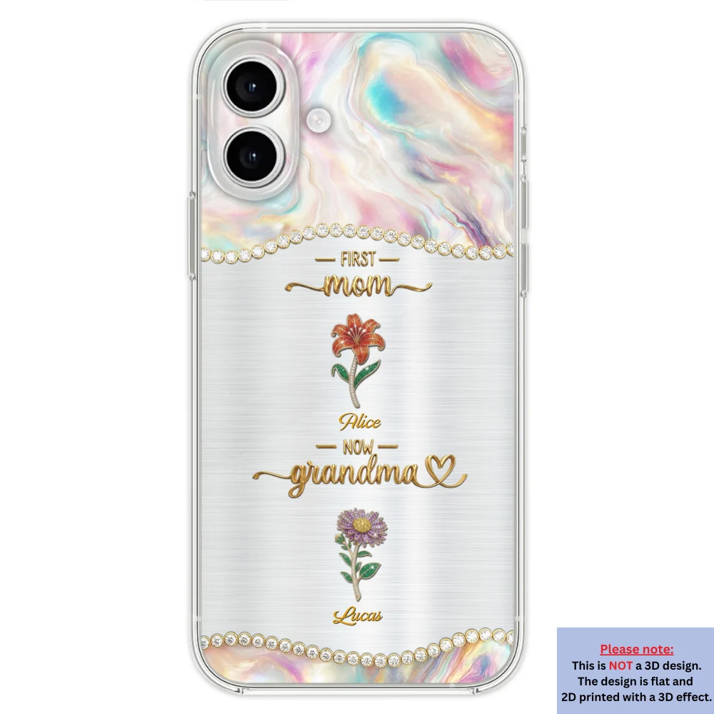 First Mom Now Grandma 2 - Personalized Custom 3D Inflated Effect Phone Case - Image 26