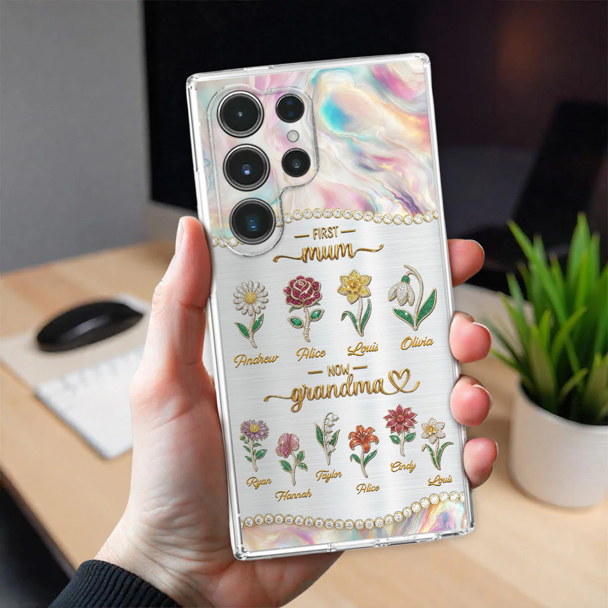 First Mom Now Grandma 2 - Personalized Custom 3D Inflated Effect Phone Case - Image 5