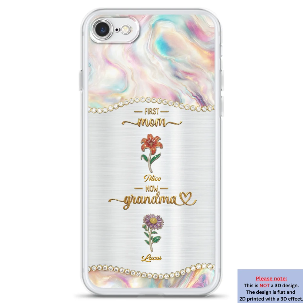 First Mom Now Grandma 2 - Personalized Custom 3D Inflated Effect Phone Case - Image 6