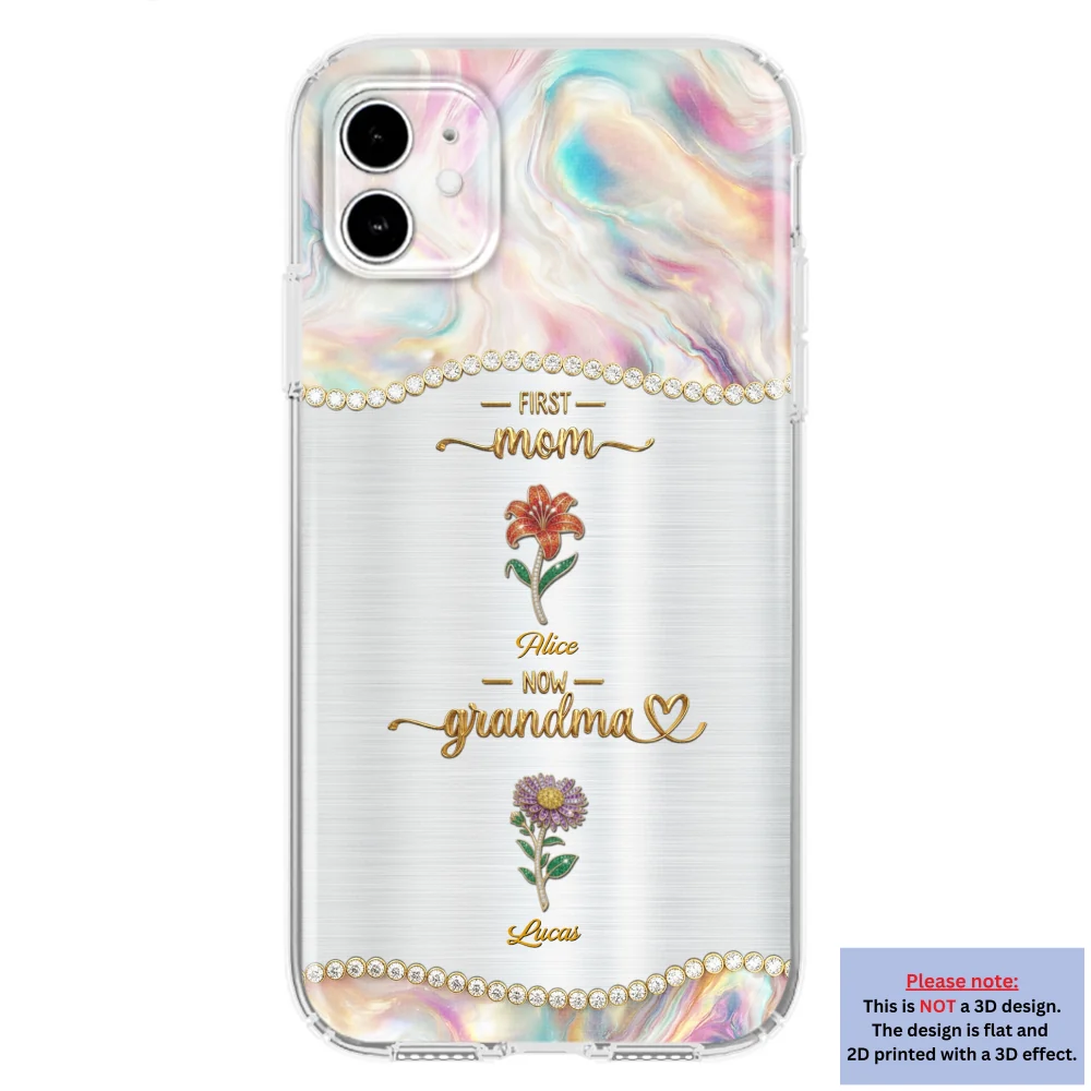 First Mom Now Grandma 2 - Personalized Custom 3D Inflated Effect Phone Case - Image 8