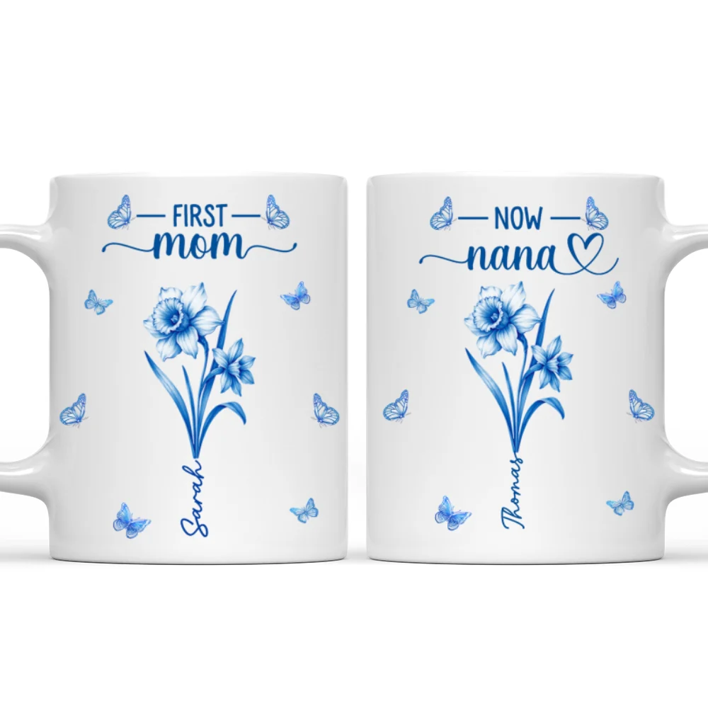 First Mom Now Grandma 2 - Personalized Custom Coffee Mug - Image 8