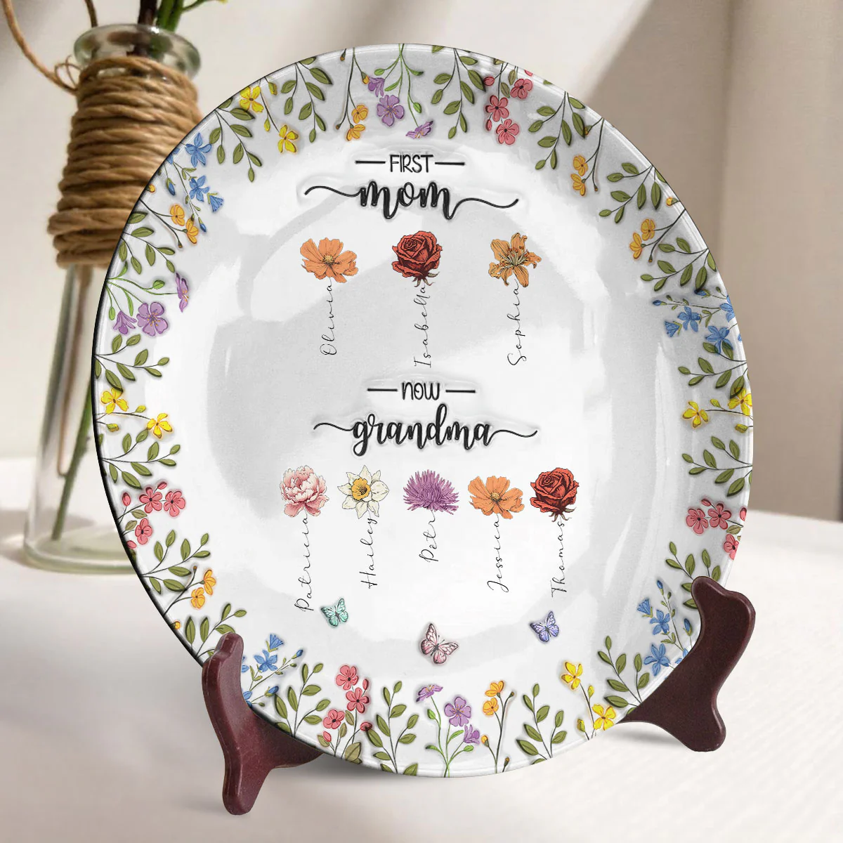 First Mom Now Grandma - Personalized Custom 3D Inflated Effect Plate - Image 3