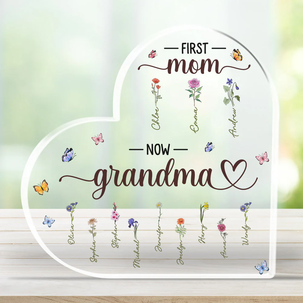 First Mom Now Grandma - Personalized Custom Acrylic Plaque - Image 2