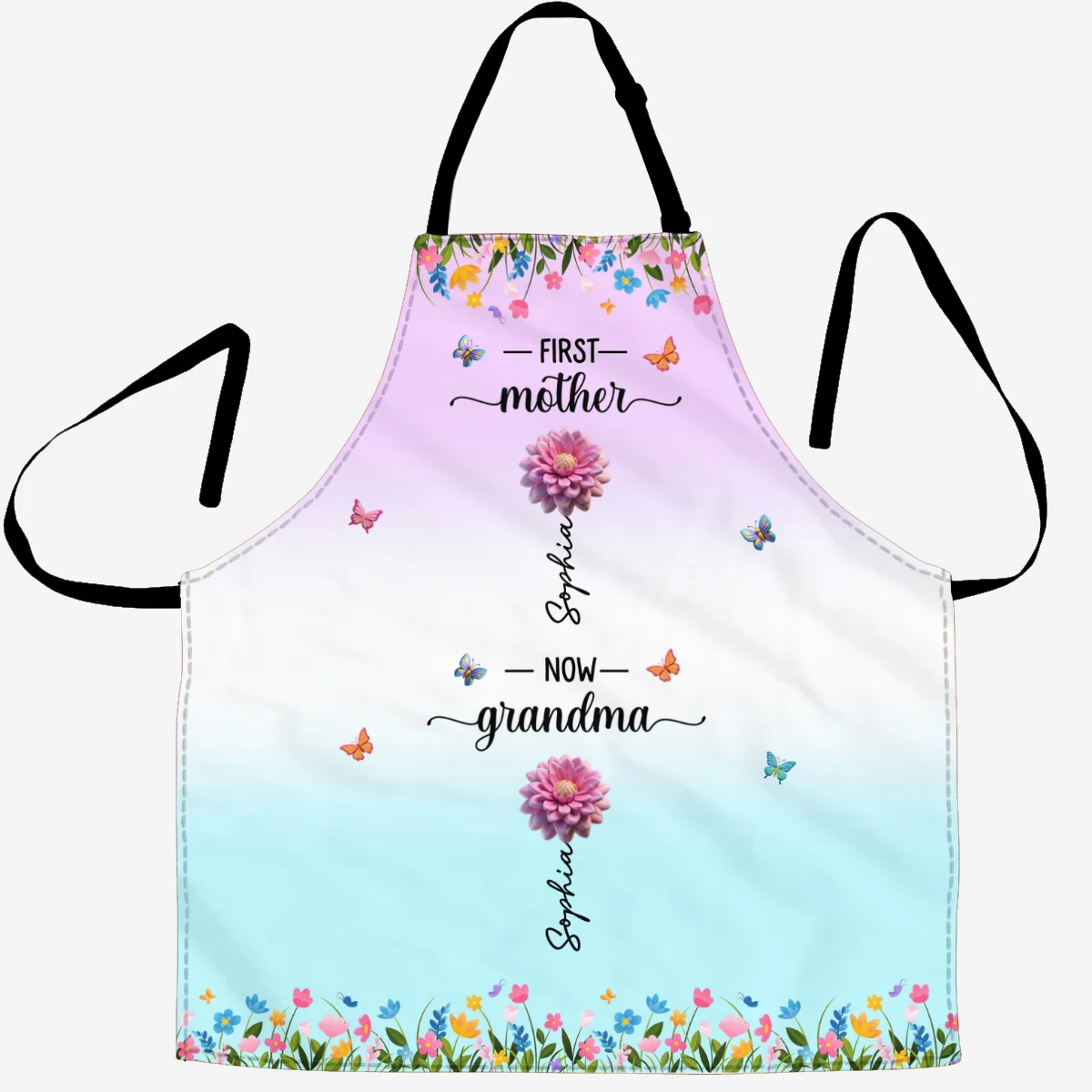 First Mom Now Grandma - Personalized Custom Apron - Image 6