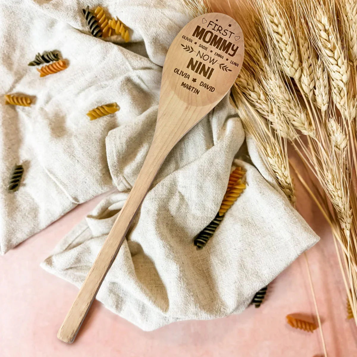 First Mom Now Grandma - Personalized Custom Engraved Wooden Spoon - Image 3