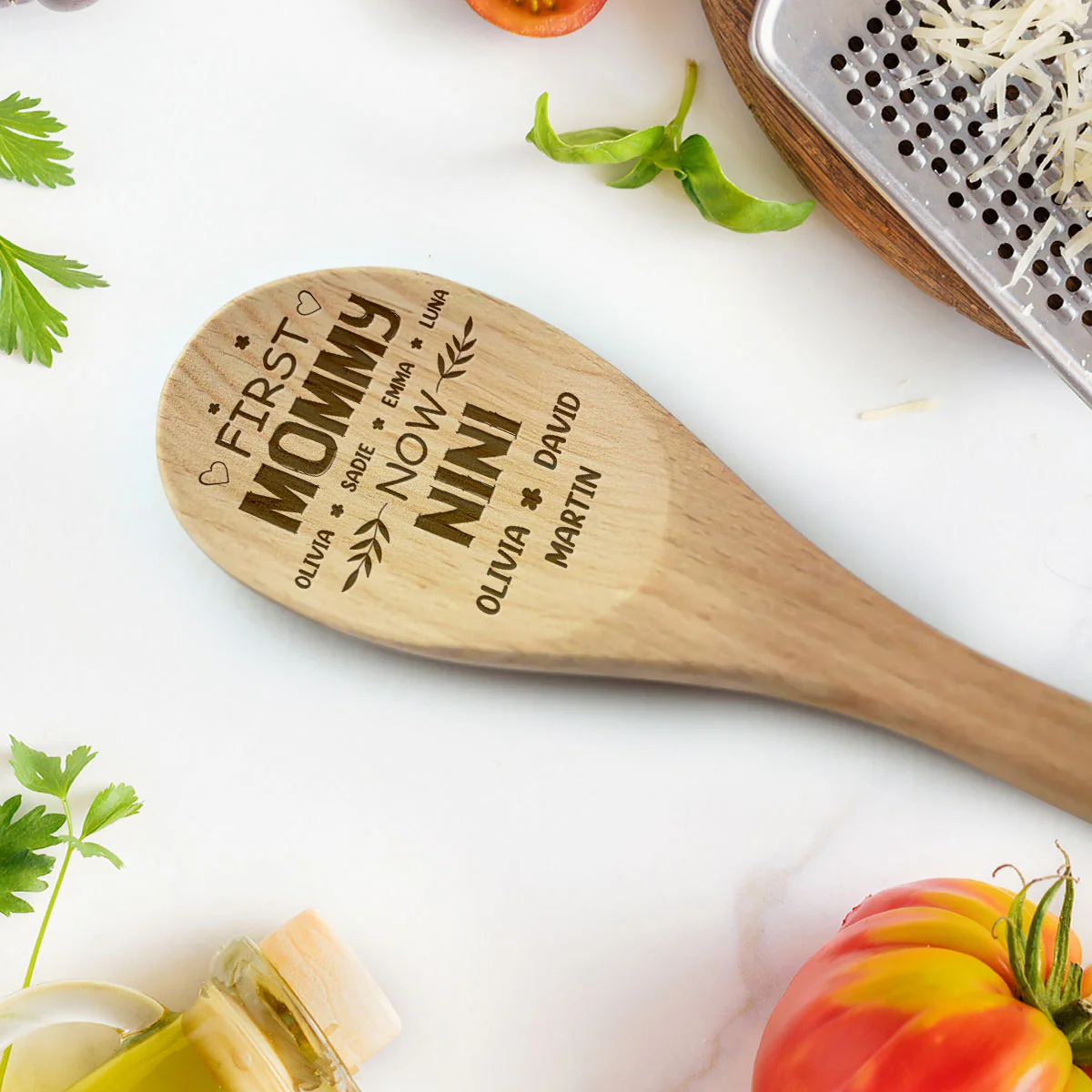 First Mom Now Grandma - Personalized Custom Engraved Wooden Spoon - Image 4