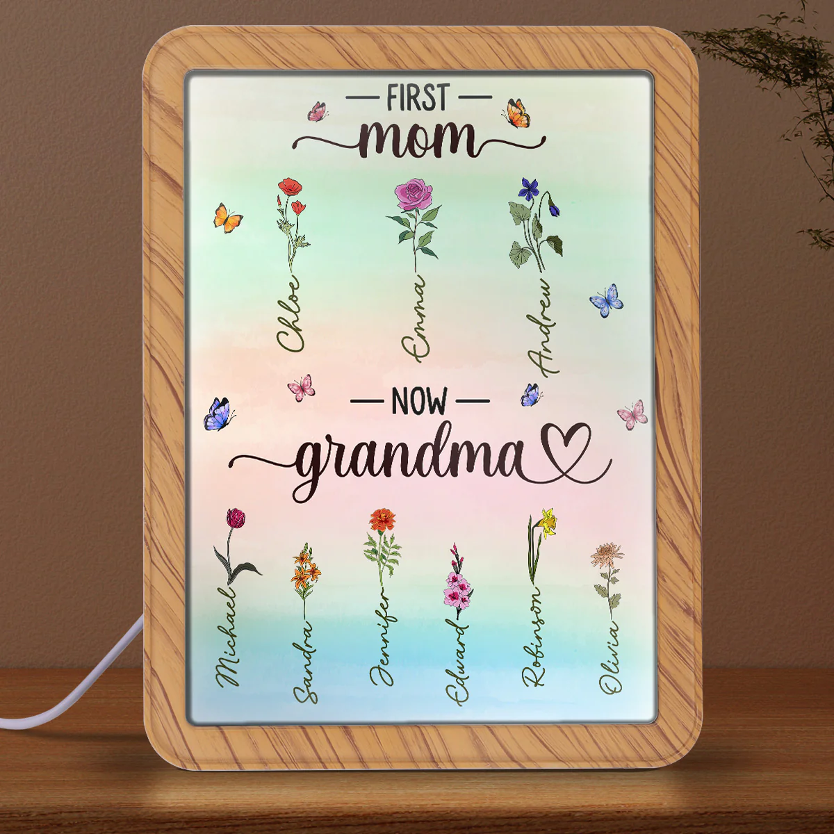 First Mom Now Grandma - Personalized Custom Magic Mirror - Image 3