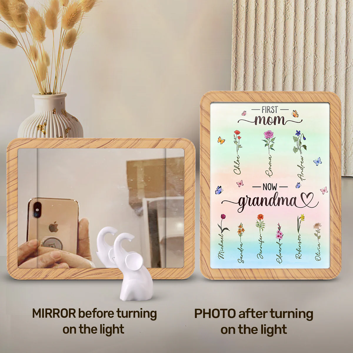 First Mom Now Grandma - Personalized Custom Magic Mirror - Image 6