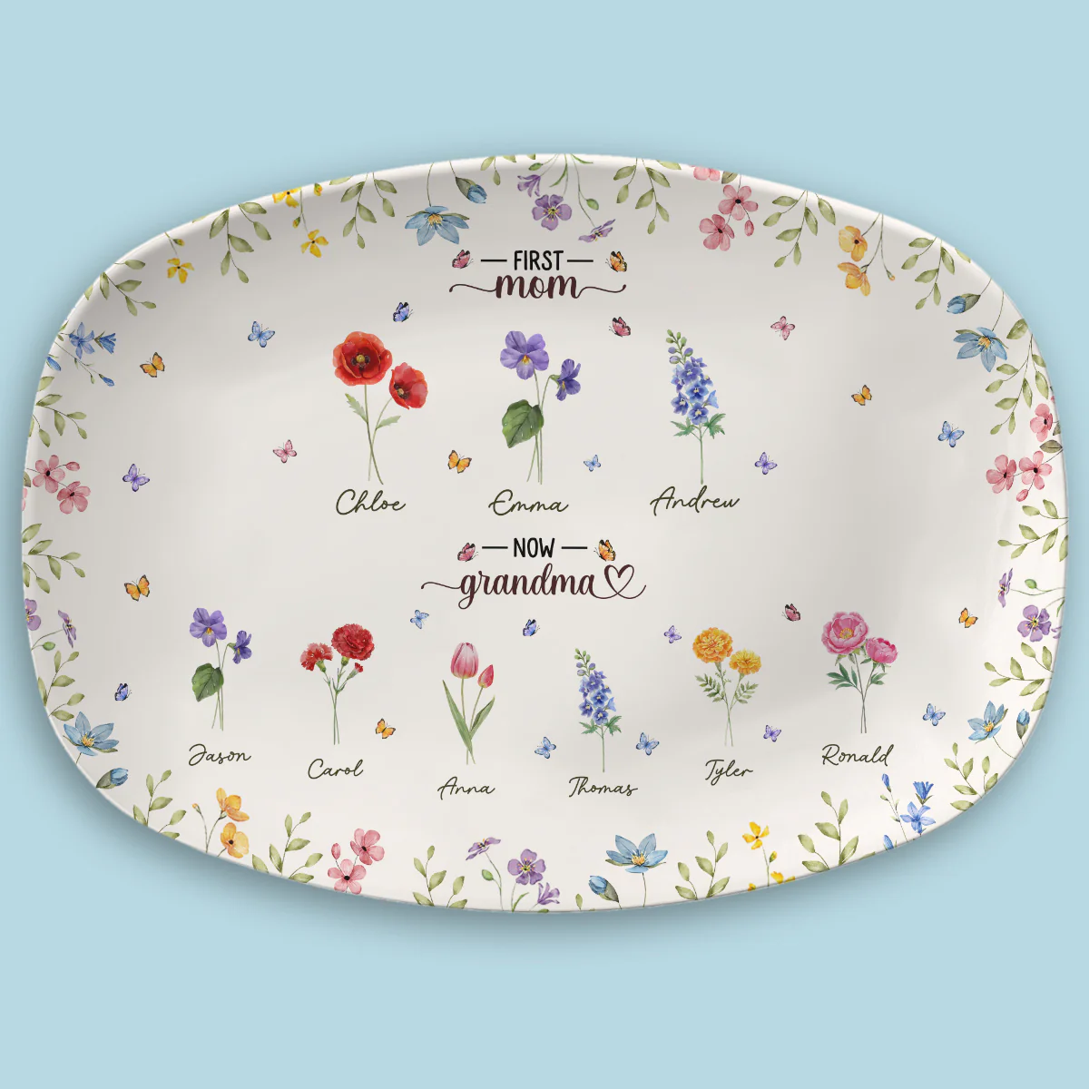First Mom Now Grandma - Personalized Custom Platter