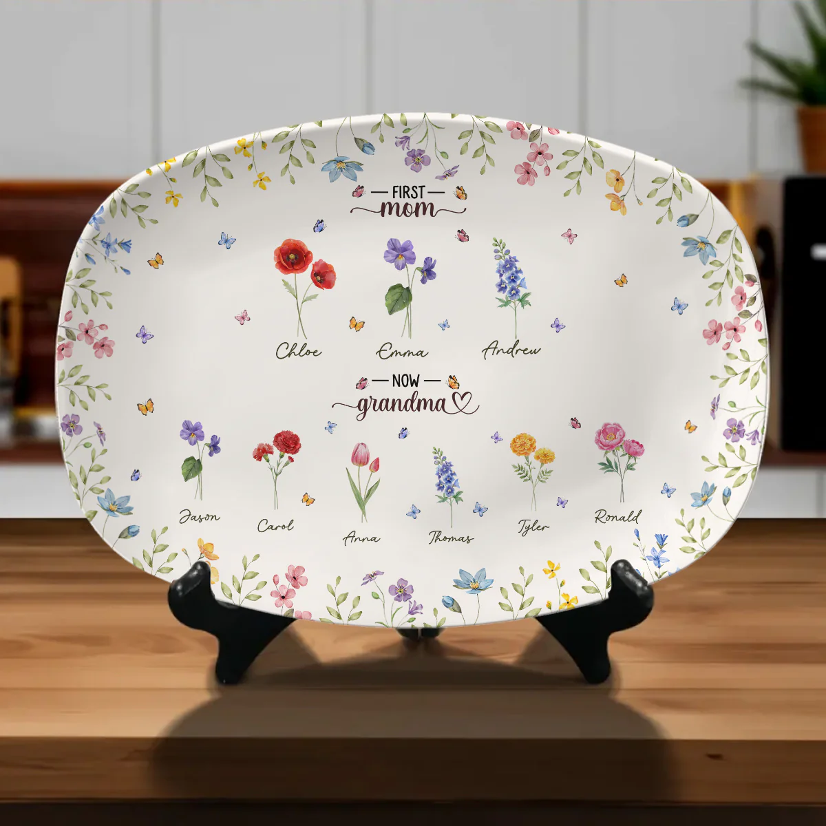 First Mom Now Grandma - Personalized Custom Platter - Image 2