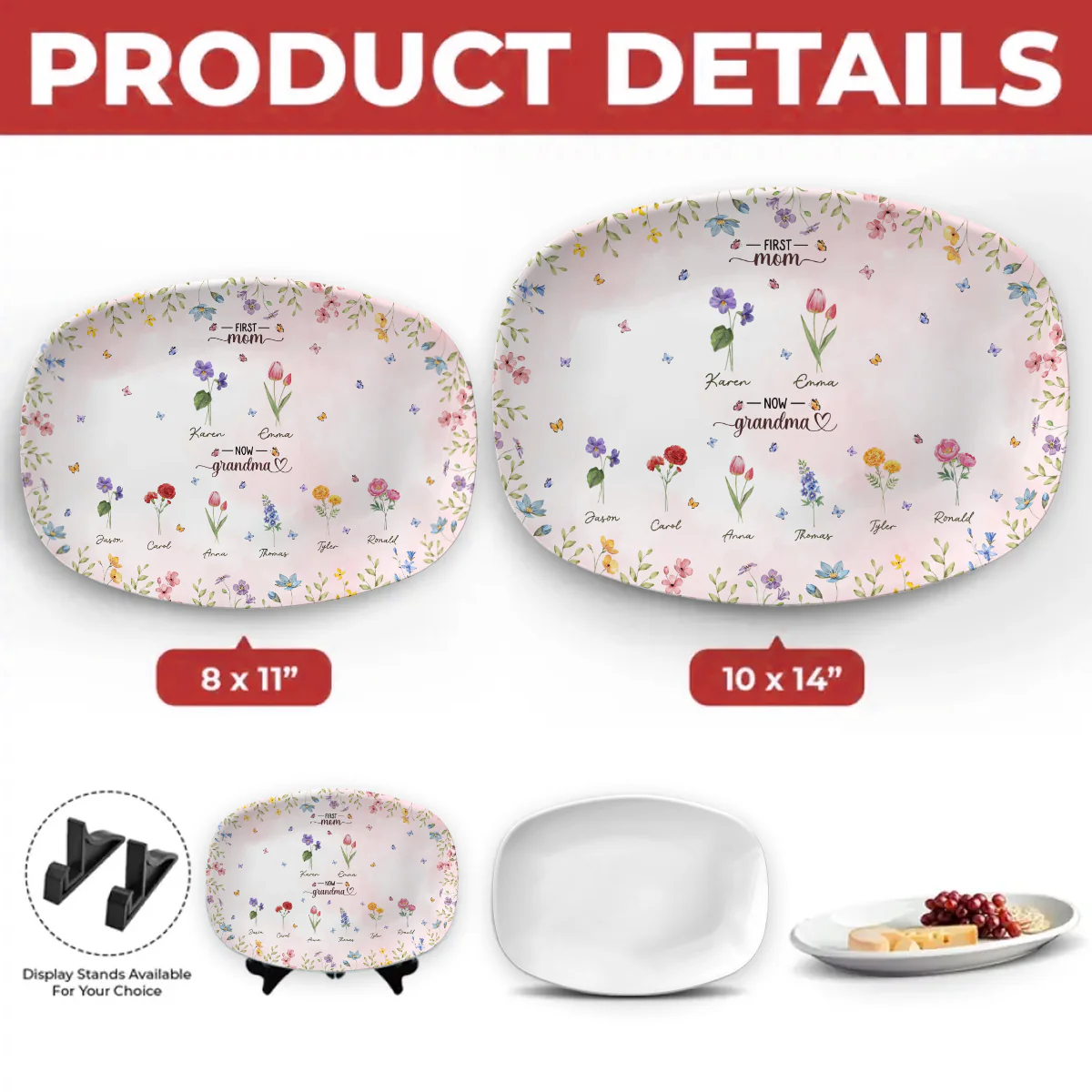 First Mom Now Grandma - Personalized Custom Platter - Image 4