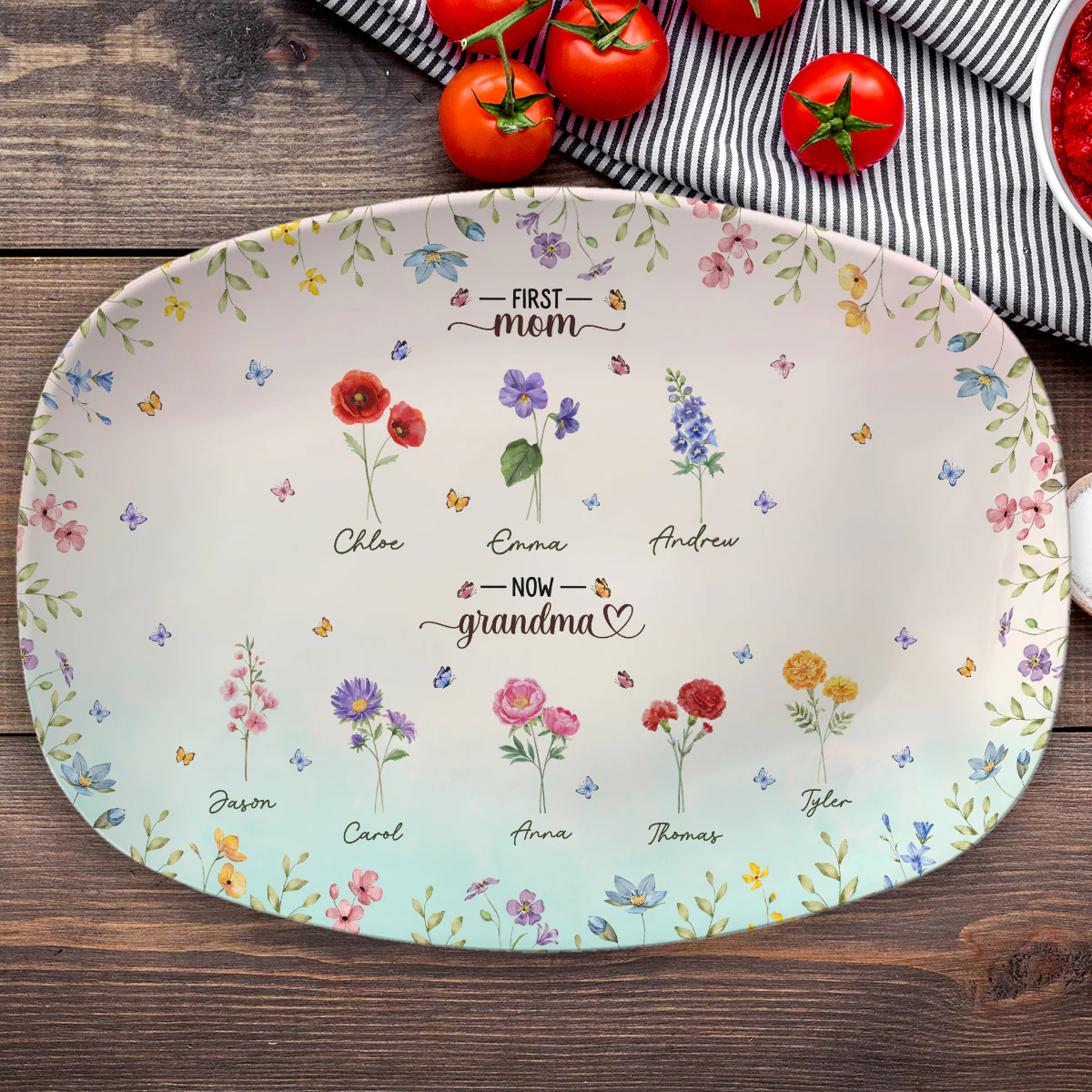 First Mom Now Grandma - Personalized Custom Platter - Image 5