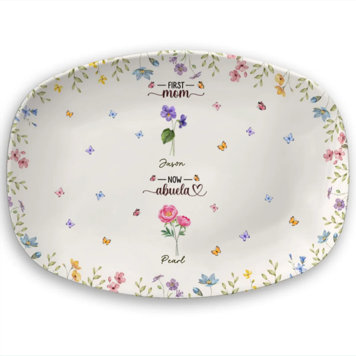 First Mom Now Grandma - Personalized Custom Platter - Image 6