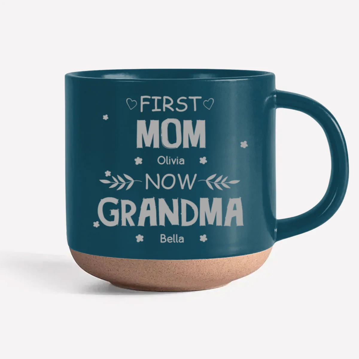 First Mom Now Grandma - Personalized Custom Engraved Pottery Mug - Image 5