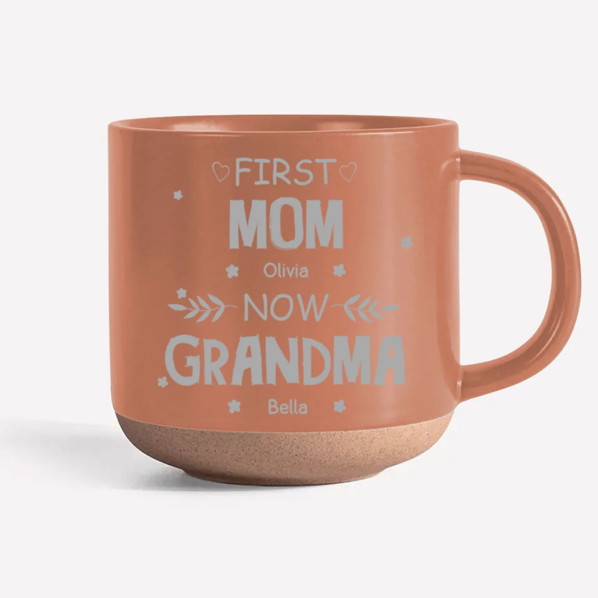 First Mom Now Grandma - Personalized Custom Engraved Pottery Mug - Image 7