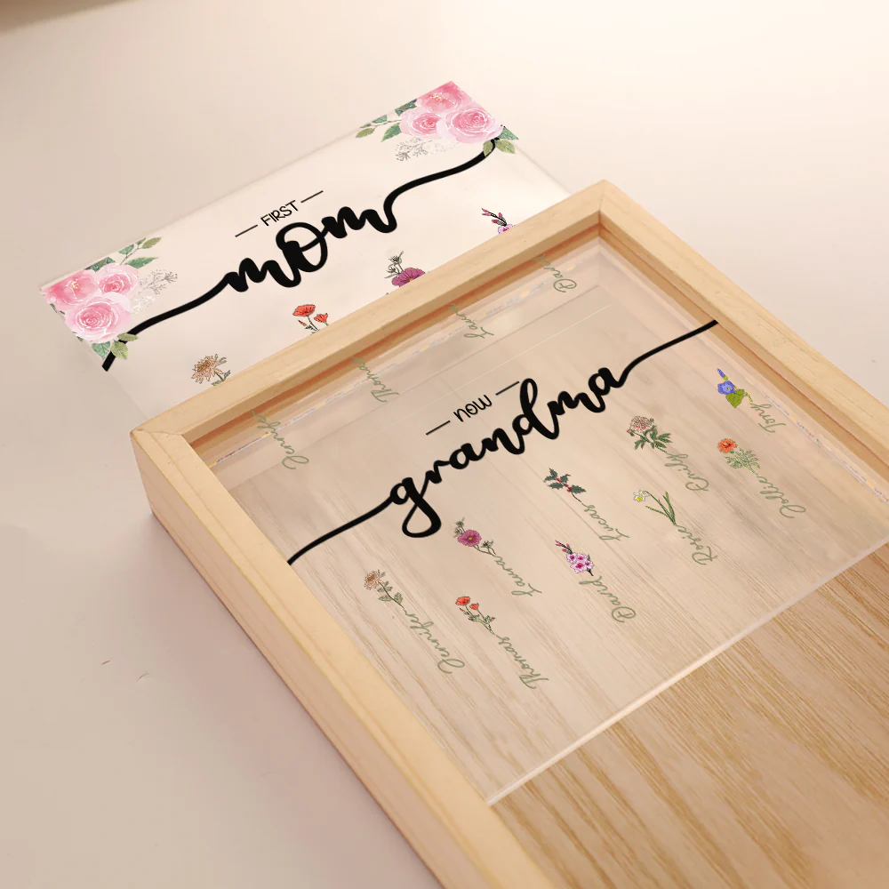 First Mom Now Grandma - Personalized Frame Light Box - Image 3