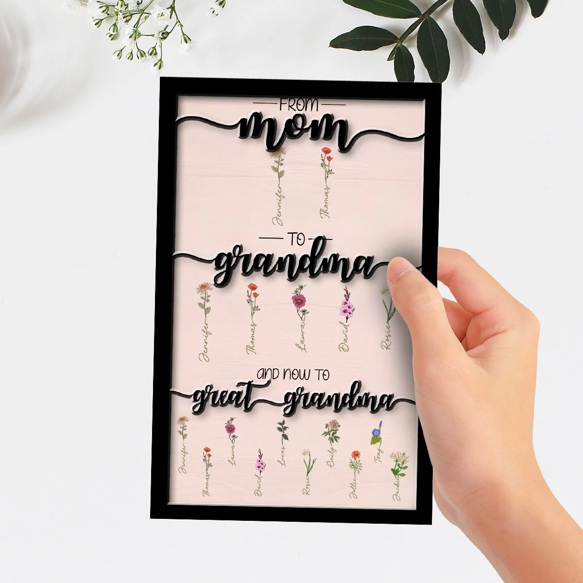First Mom Now Grandma - Personalized Wooden Plaque - Image 2