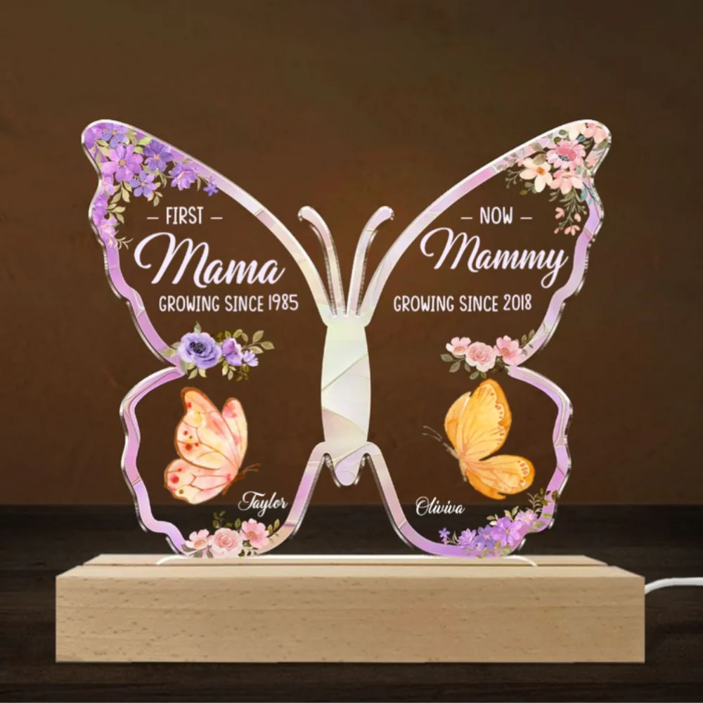 First Mom Now Great Grandma - Personalized Custom LED Light - Image 6