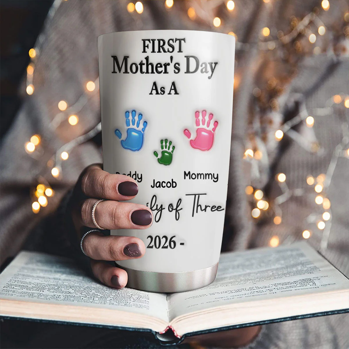 First Mother Day - Personalized Custom 3D Inflated Effect Tumbler - Image 2