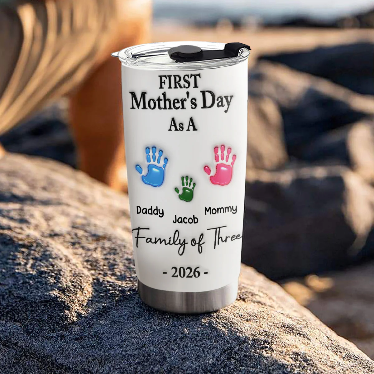 First Mother Day - Personalized Custom 3D Inflated Effect Tumbler - Image 4