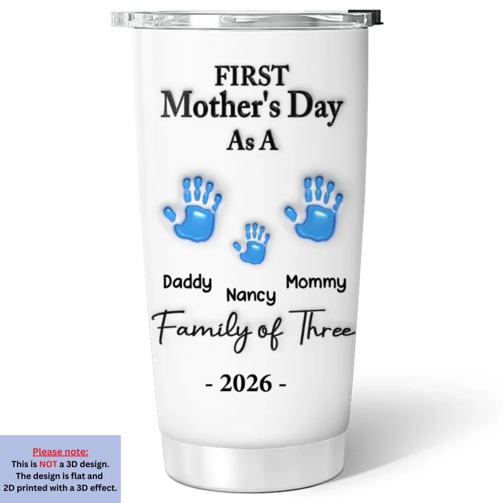 First Mother Day - Personalized Custom 3D Inflated Effect Tumbler - Image 6