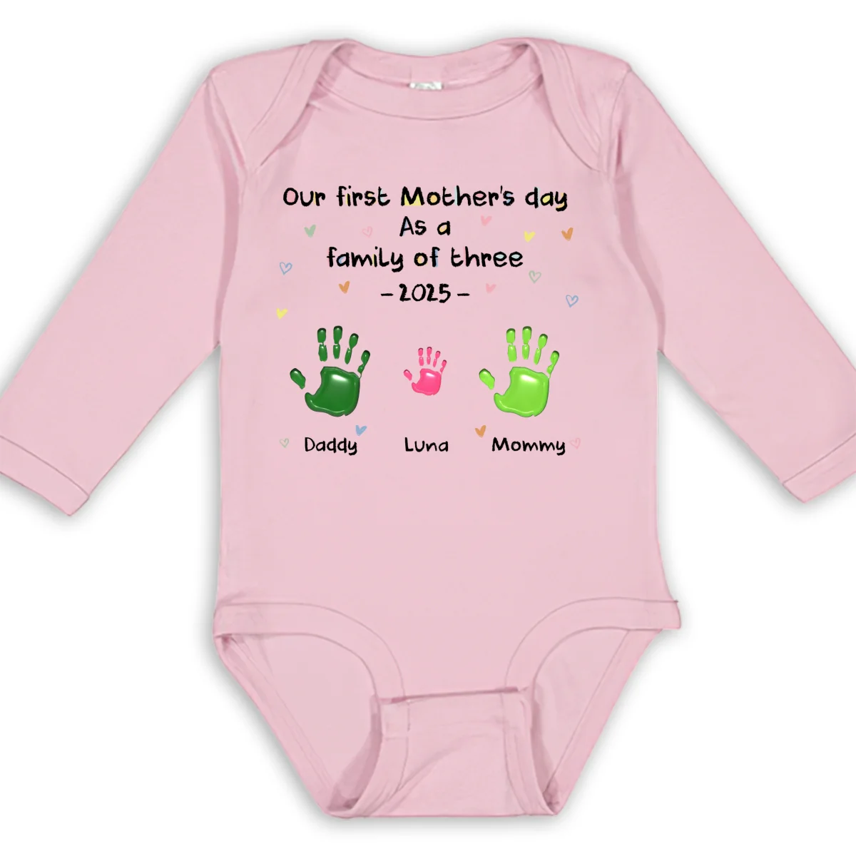 First Mother Day - Personalized Custom Long Sleeve Baby Onesie - Image 9